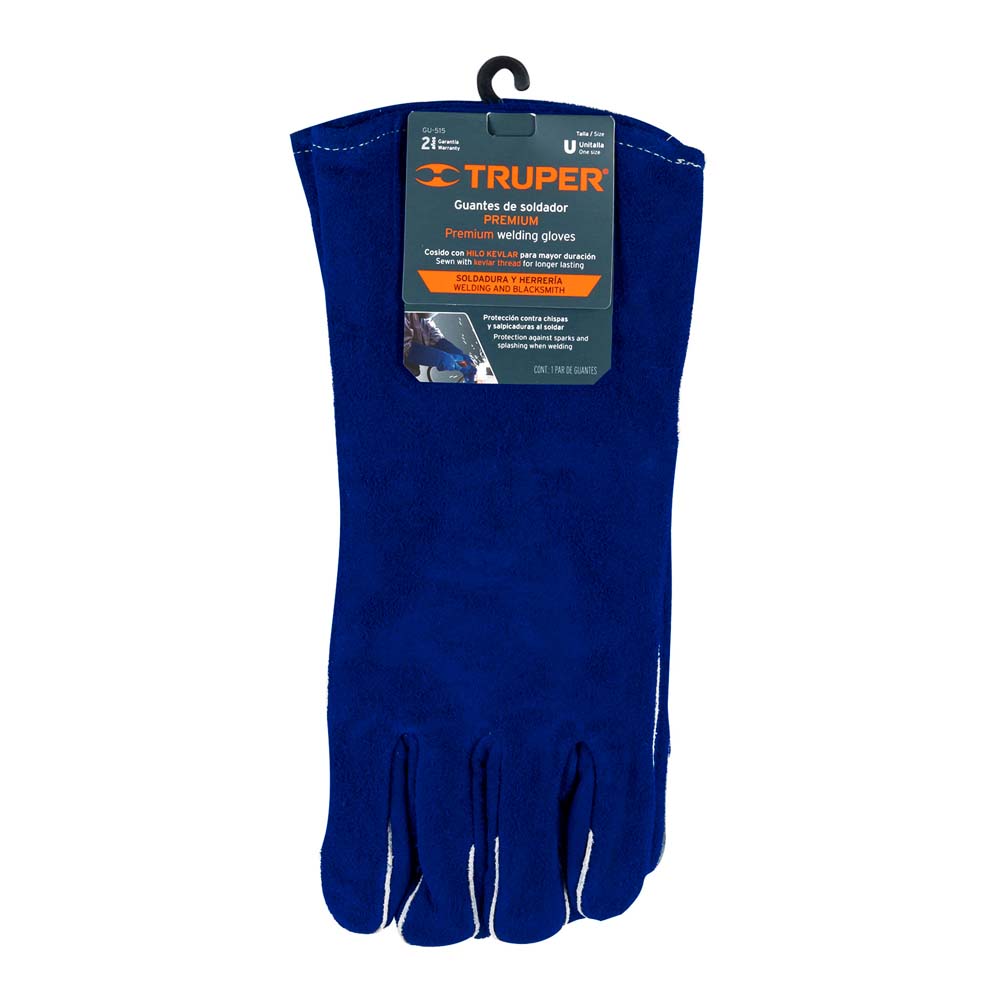 Guantes Truper Azules Reforzados para Soldador 15246