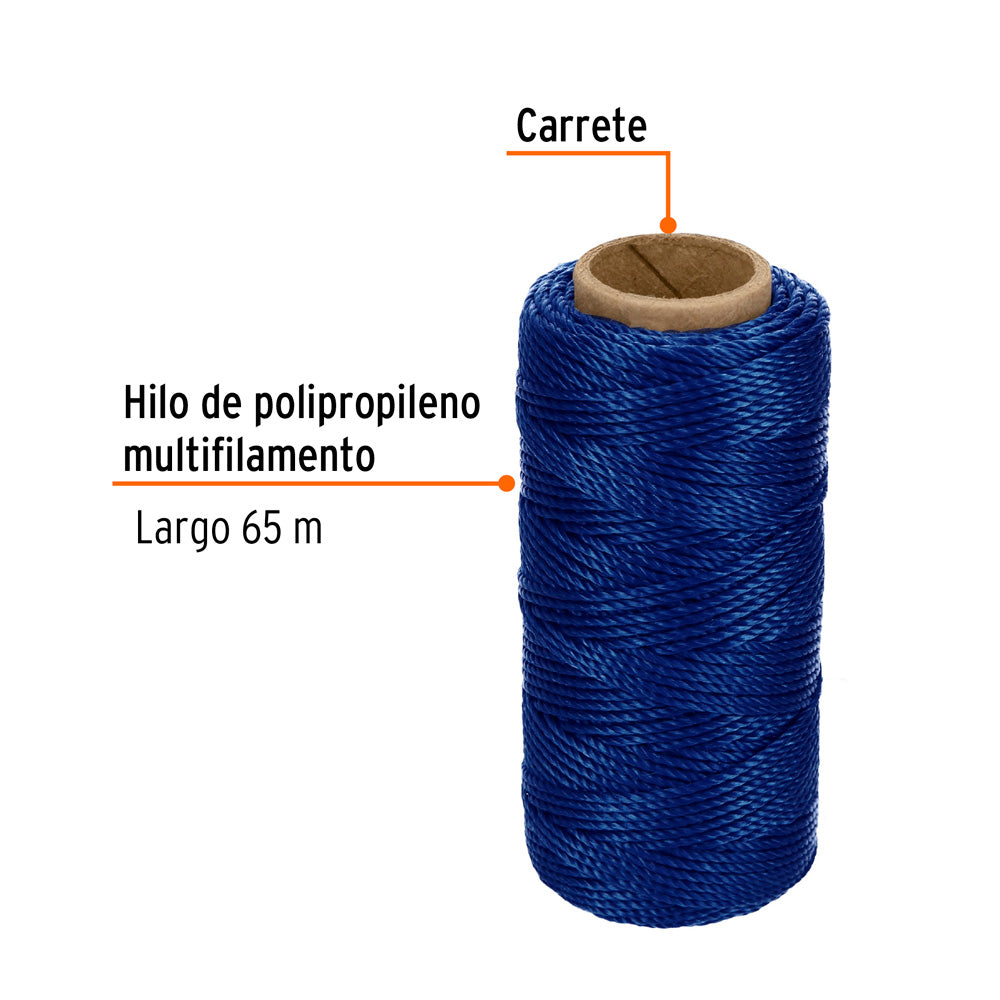 Hilo de Construcción Truper con 65 m Azul