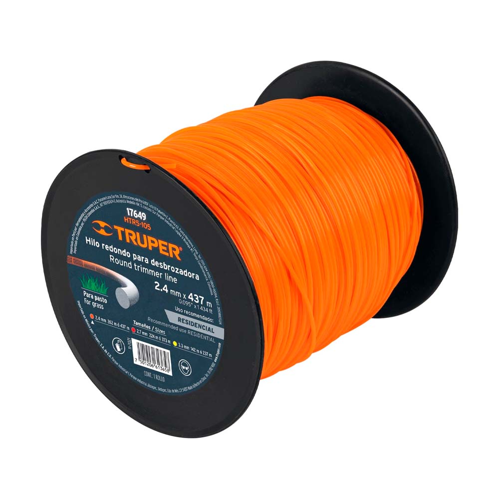 Hilo para Desbrozadora Truper 2.7mm Naranja