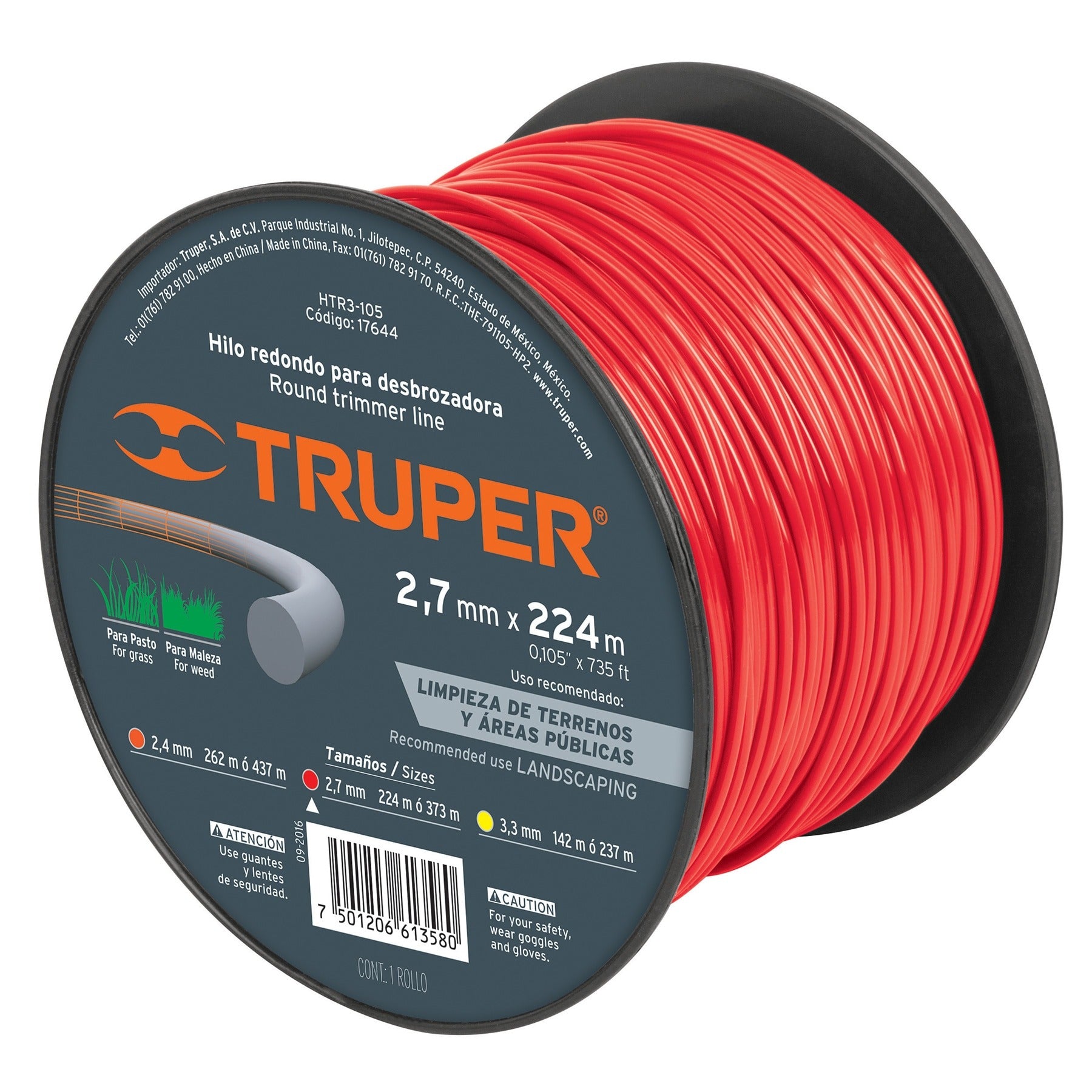 Hilo para Desbrozadora Truper 2.7mmm