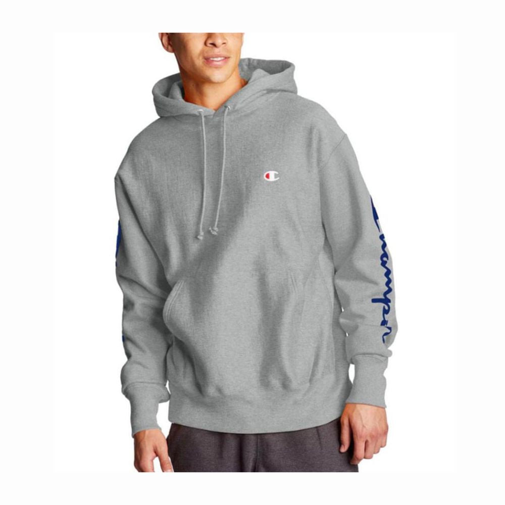 Hoodie Champion Oversized Flock Script Oxford Gray