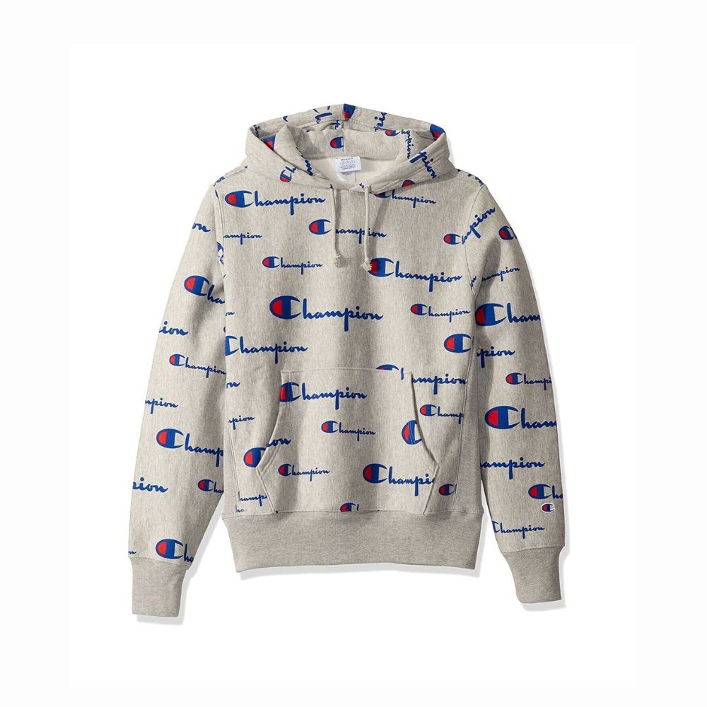 Hoodie Reverse Weave All Over Print Champion Talla L