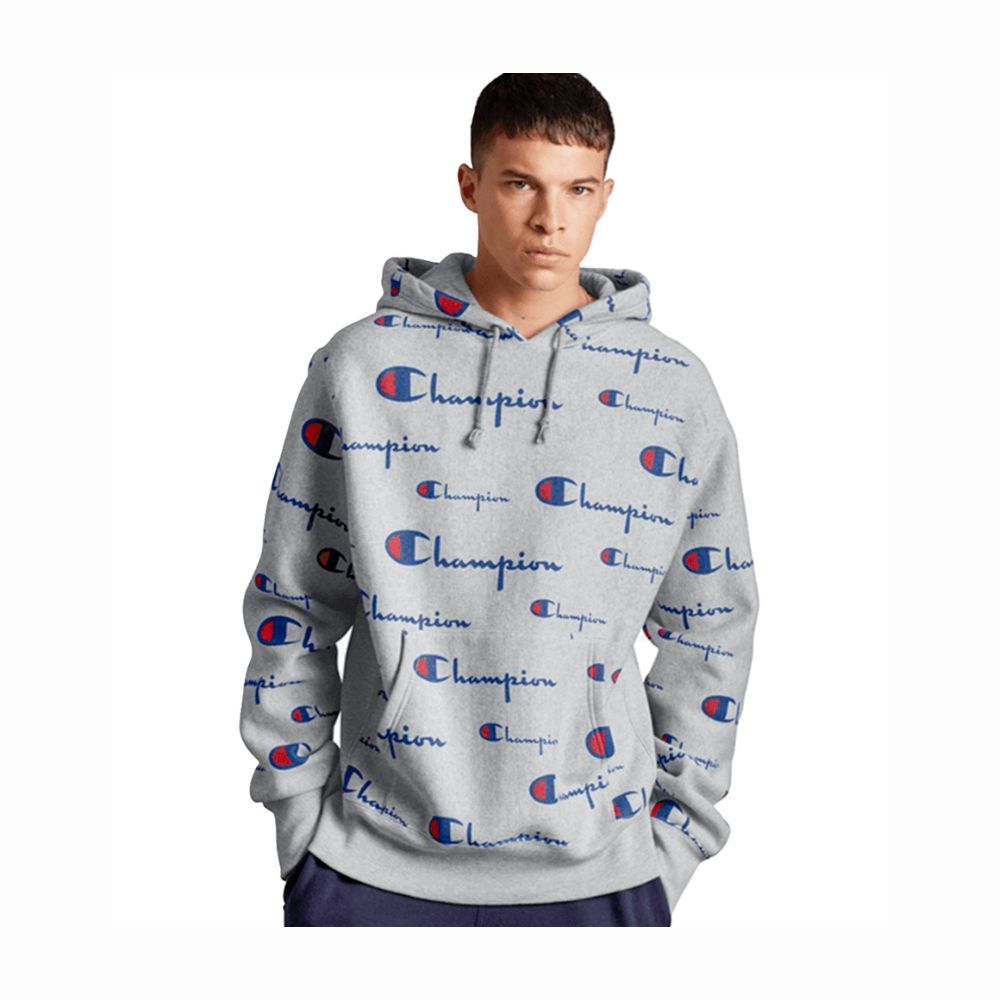 Hoodie Reverse Weave All Over Print Champion Talla L