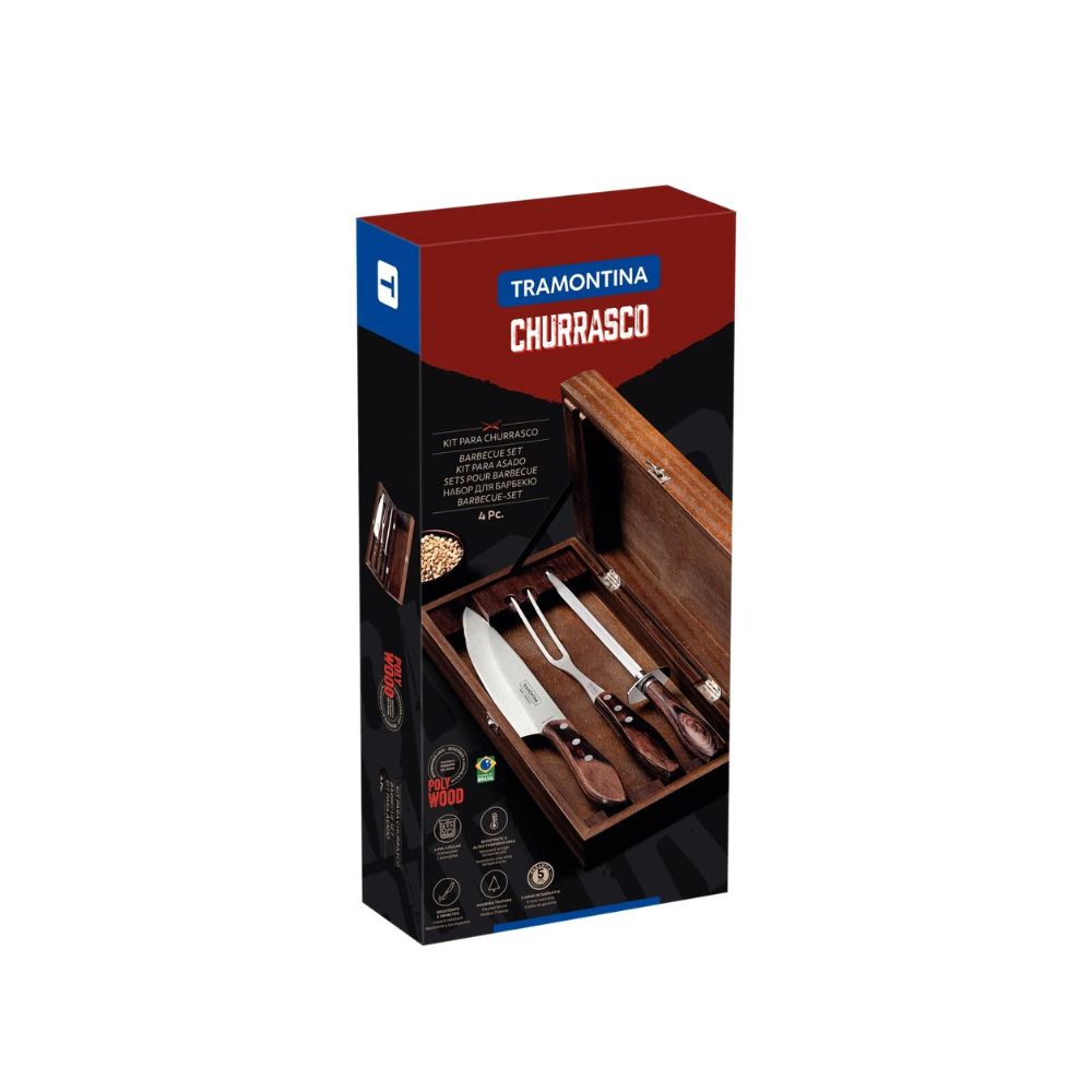 Juego de Asado Tramontina con Estuche de Madera