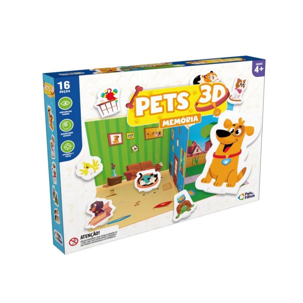 Juego De Memoria Pets 3D Pais E Filhos