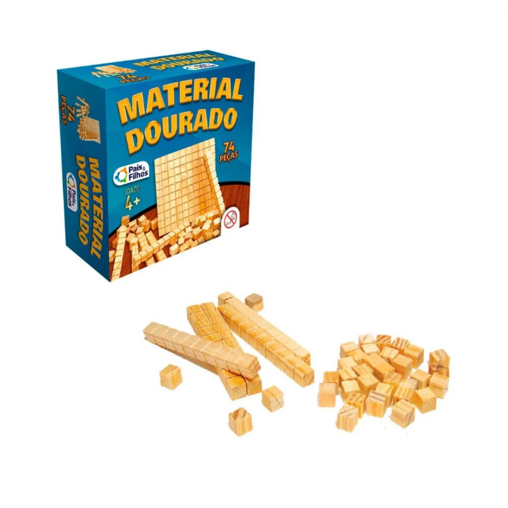 Juego De Raciocinio Material Dourado 74 Pzas De Madera Pais E Filhos