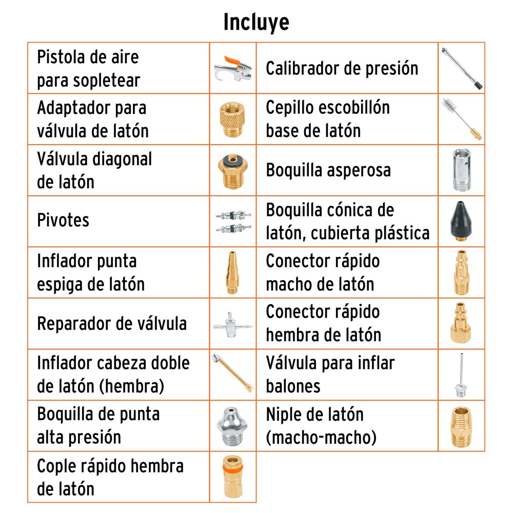 Juego para Compresor de Aire Truper de 18 piezas