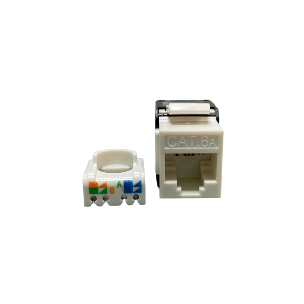 Keystone Jack Dimax Cat6A Cumple ISO IEC 11801, TIA EIA 568C color Blanco C719
