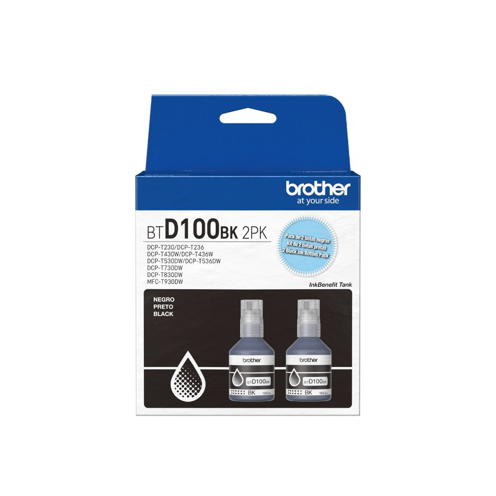 Kit con 2 Recargas de Tinta Negra de Ultra Rendimiento para InkBenefit Tank Brother