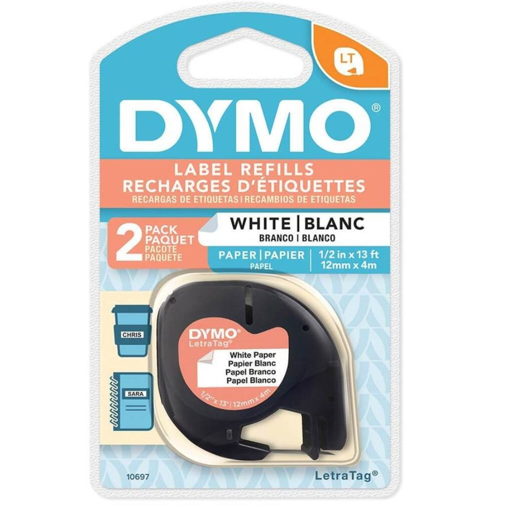 Cinta Dymo Letratag Kit 2 Piezas Papel Blanco 12mm x 4m 931829-10697