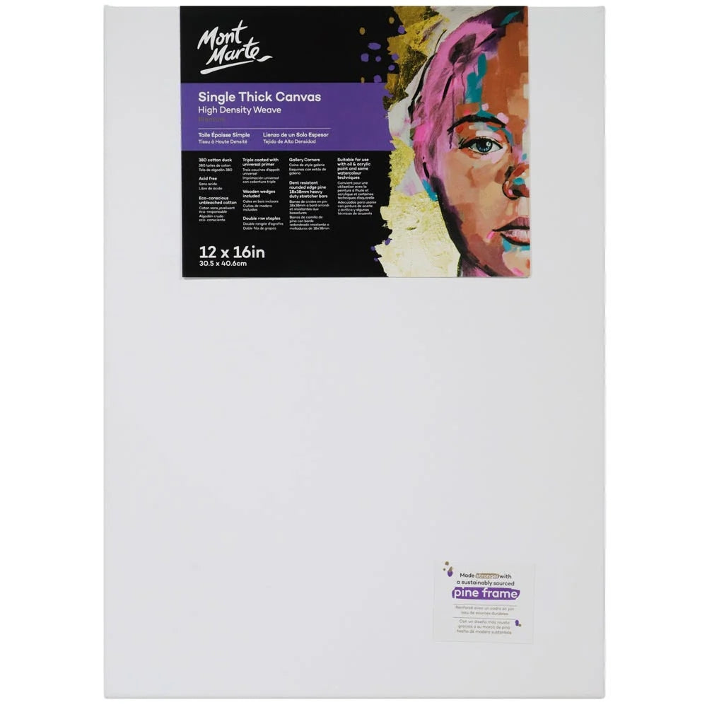Lienzo Canvas MontMarte Signature Panel 30.5x40.6cm 12x16" Tela de Algodon 380GSM Marco de Pino CMST3040