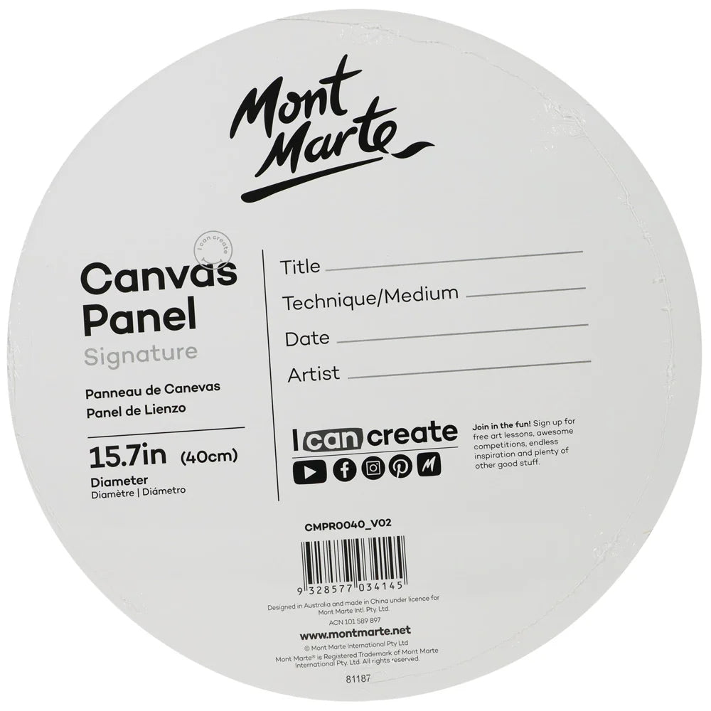 Lienzo Canvas MontMarte Signature Panel Redondo 40cm 15.7" CMPR0040