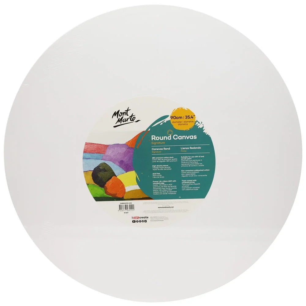 Lienzo Canvas MontMarte Signature Panel Redondo 90cm 35.4" Tela de Algodon 380GSM Marco de Pino CMRD0090