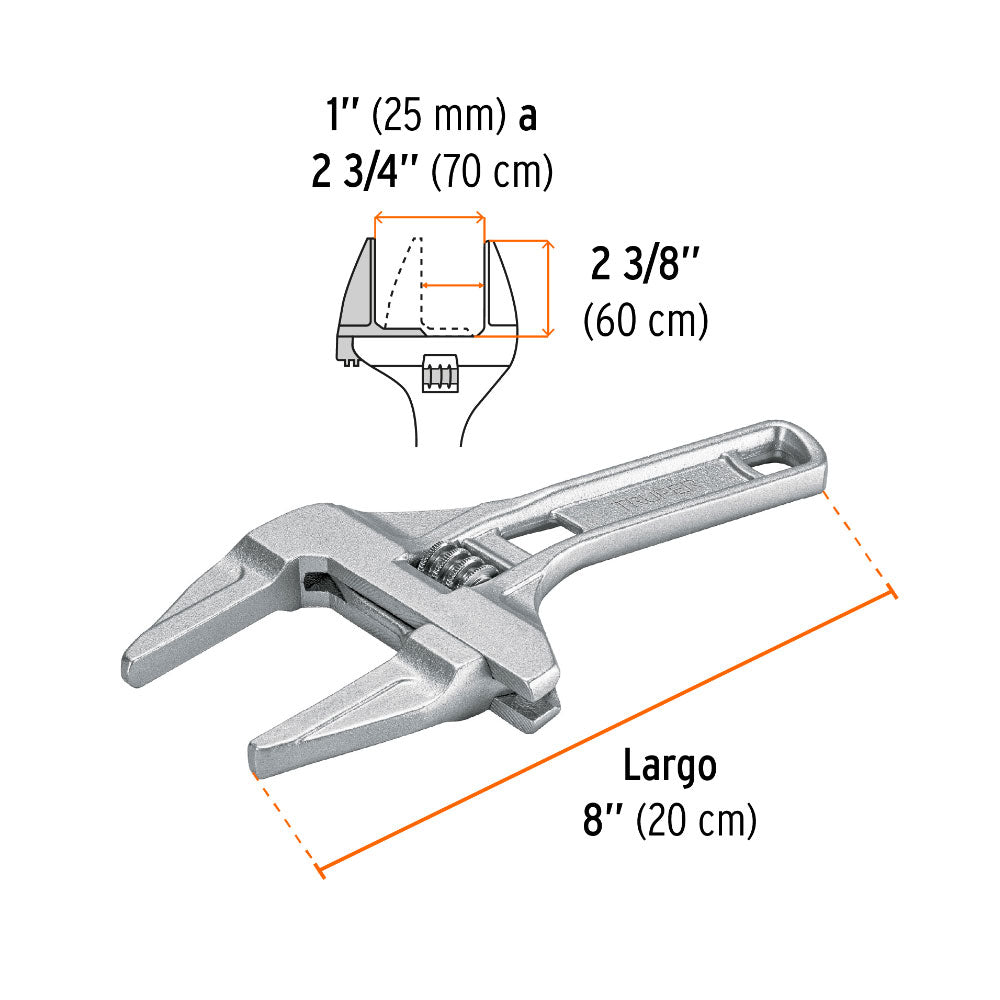 Llave Ajustable Truper 8" para Plomero