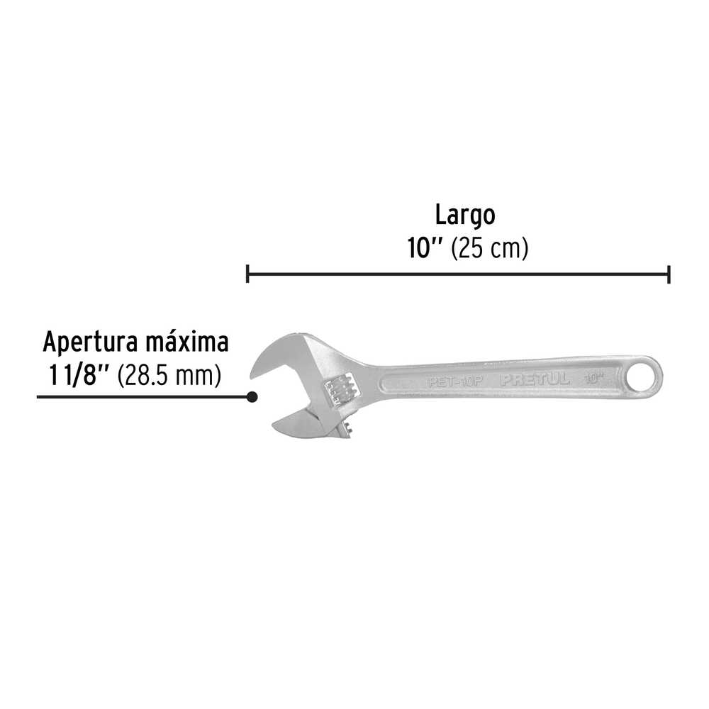 Llave Crescent Pretul Cromada de 10