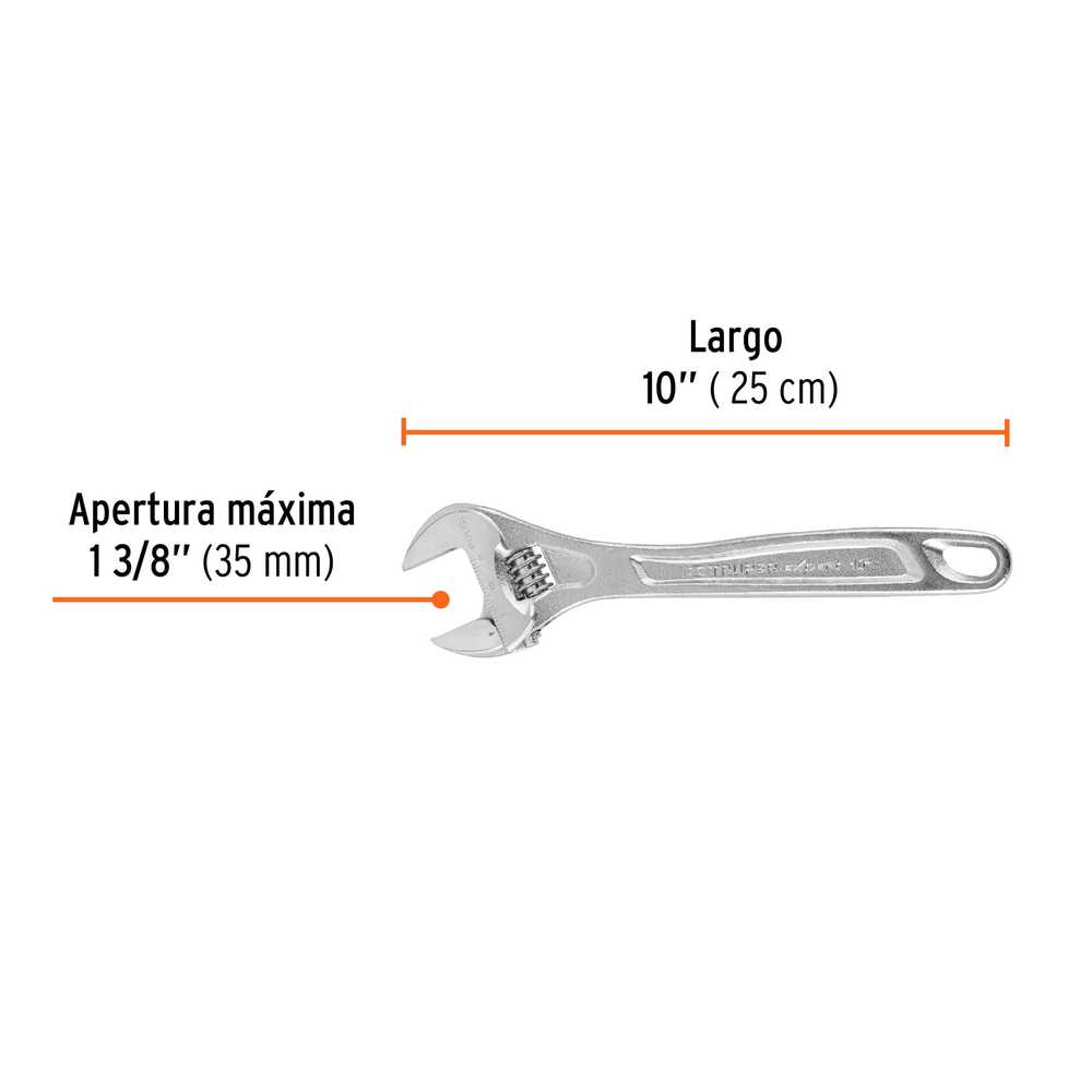 Llave Crescent Truper Expert Cromada de 10