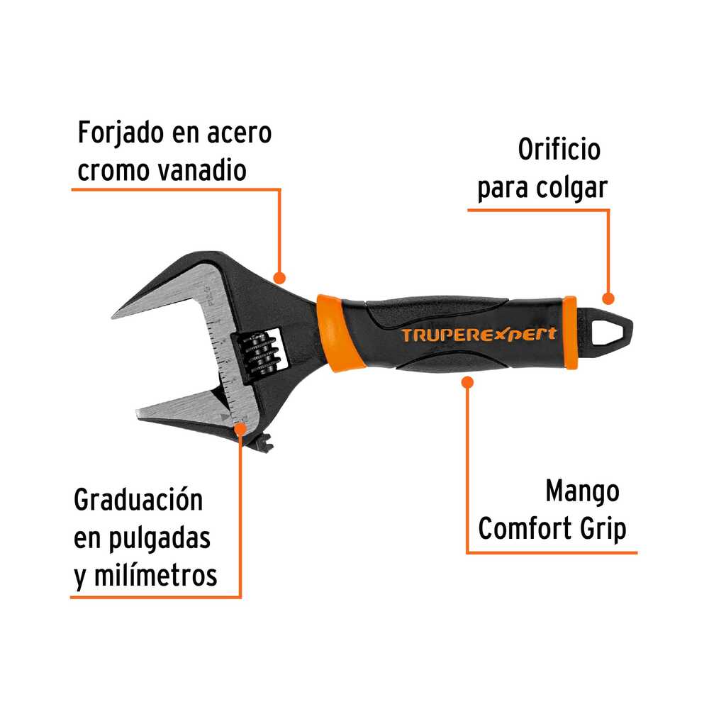 Llave Crescent Truper Expert de 6