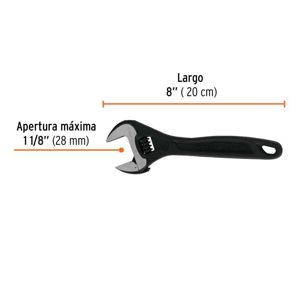 Llave Crescent Truper Expert Pavonada de 8