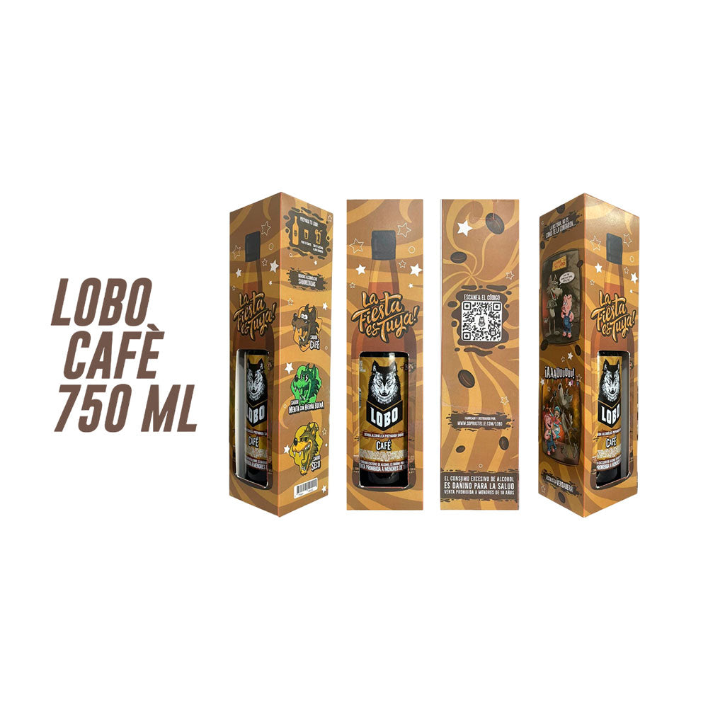 Bebida Alcohólica Lobo Preparada Sabor Café 750 ml.