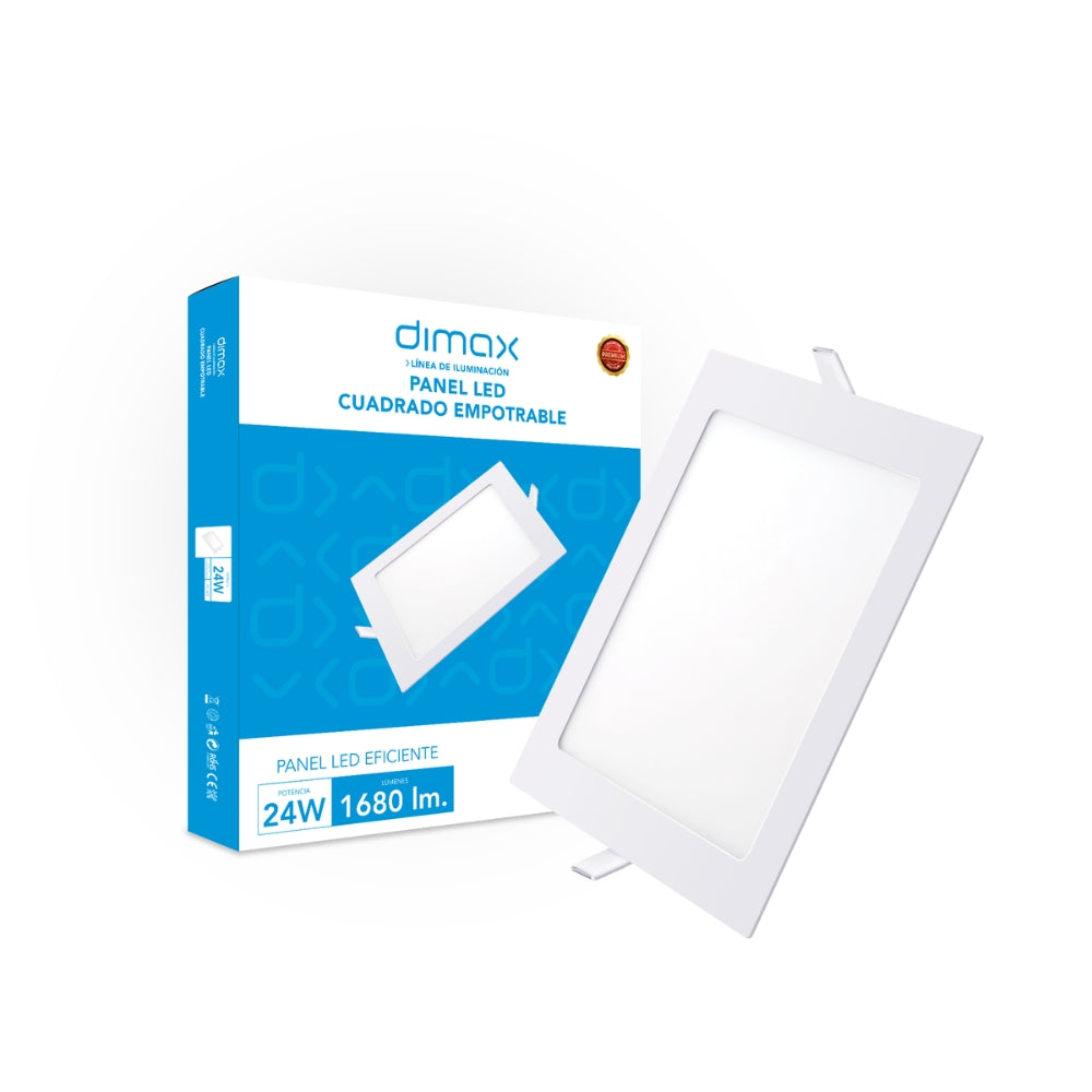 Luz LED Dimax Cuadrada de Empotrar 24W Luz Blanca 6500K S151