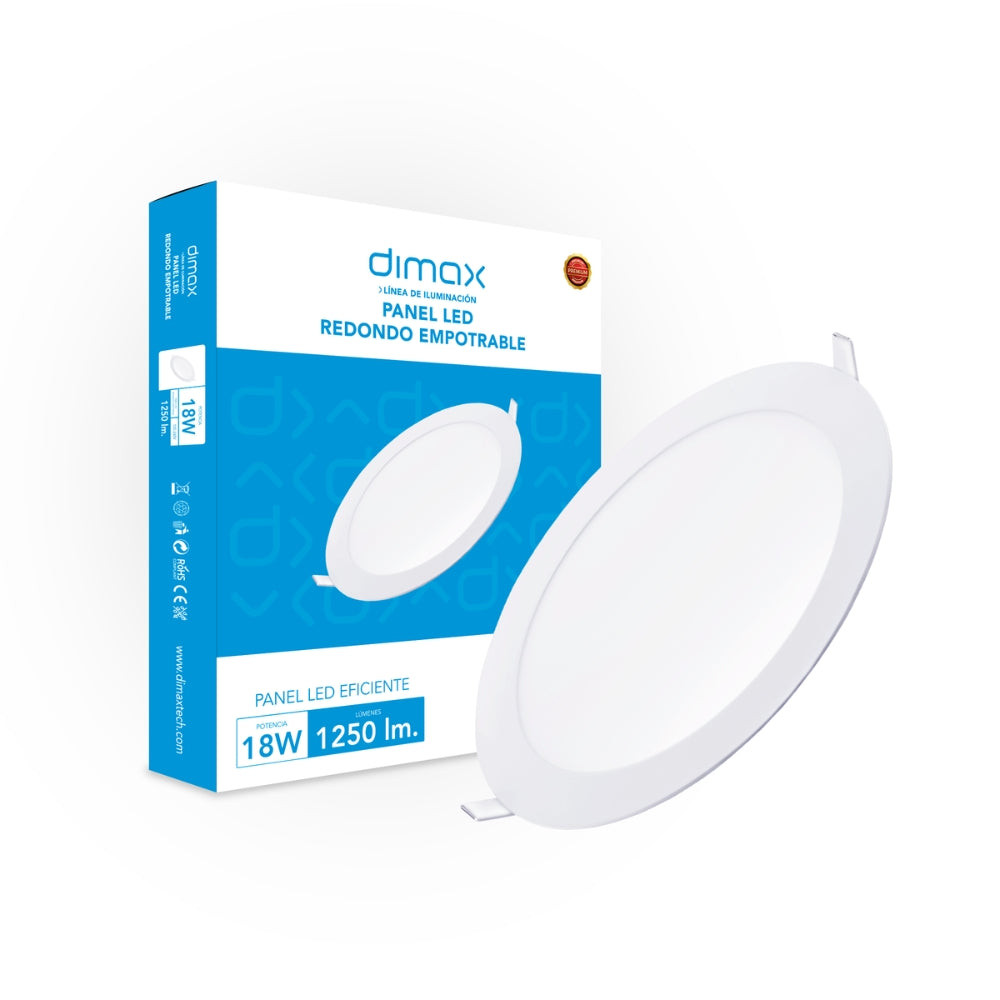 Luz LED Dimax Redonda de Empotrar 18W Luz Calida 3000K S145