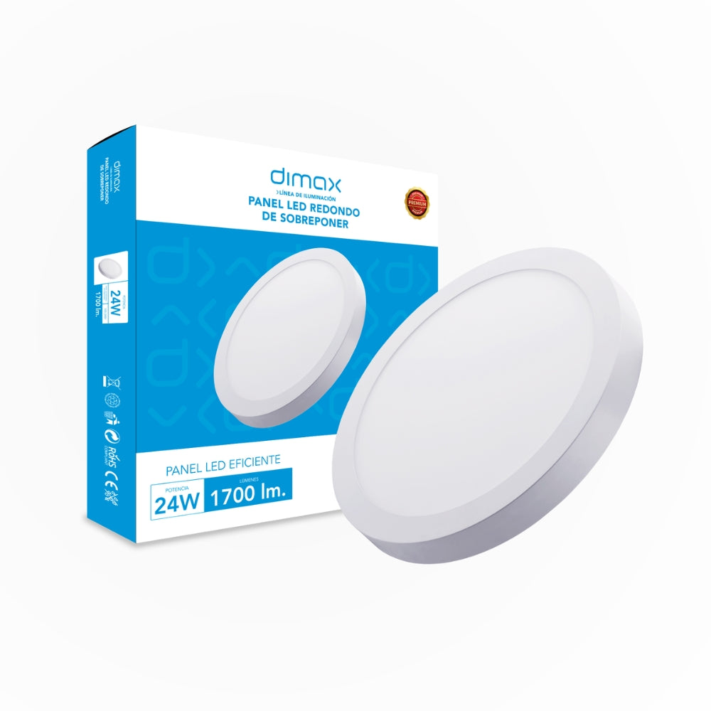 Luz LED Dimax Redonda de Sobreponer 24W Luz Blanca 6500K S156