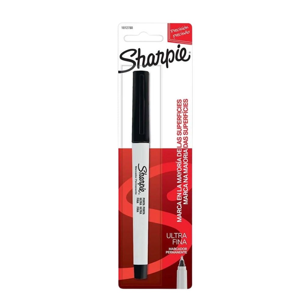 Marcador Sharpie Permanente para Mayoria de Superficies punta Extra Fina color Negro 1812788