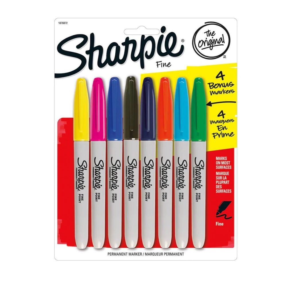Marcador Sharpie Permanente punta Fina Set de 8 Piezas varios colores 1876872