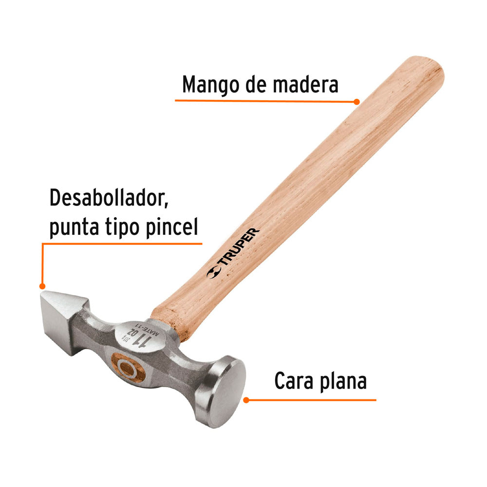 Martillo Truper Desabollador 11 oz Tipo Cincel Cara 1 7/16"