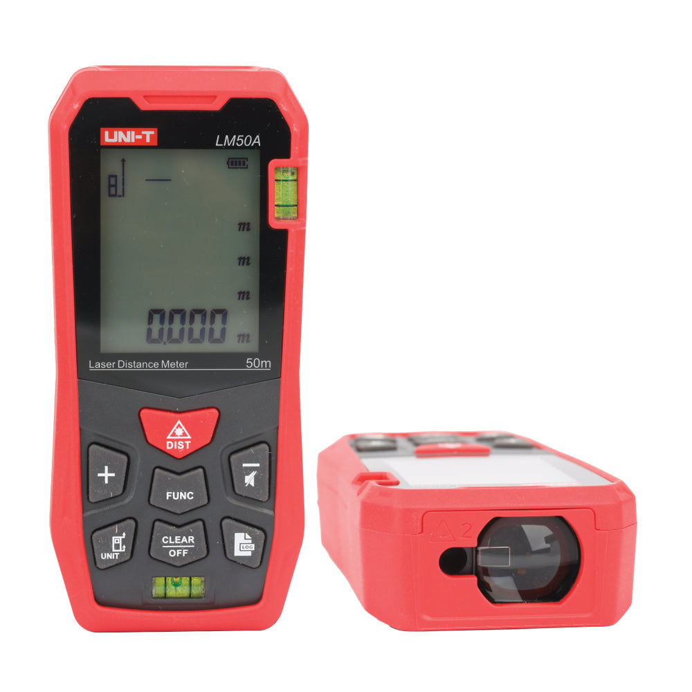Medidor de Distancia Uni-t Hasta 50 metros Pantalla de 2 Pulgadas Precision hasta 2mm LM50A