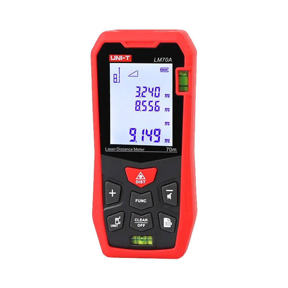 Medidor de Distancia Uni-t Hasta 70 metros Pantalla de 2 Pulgadas Precision hasta 2mm LM70A