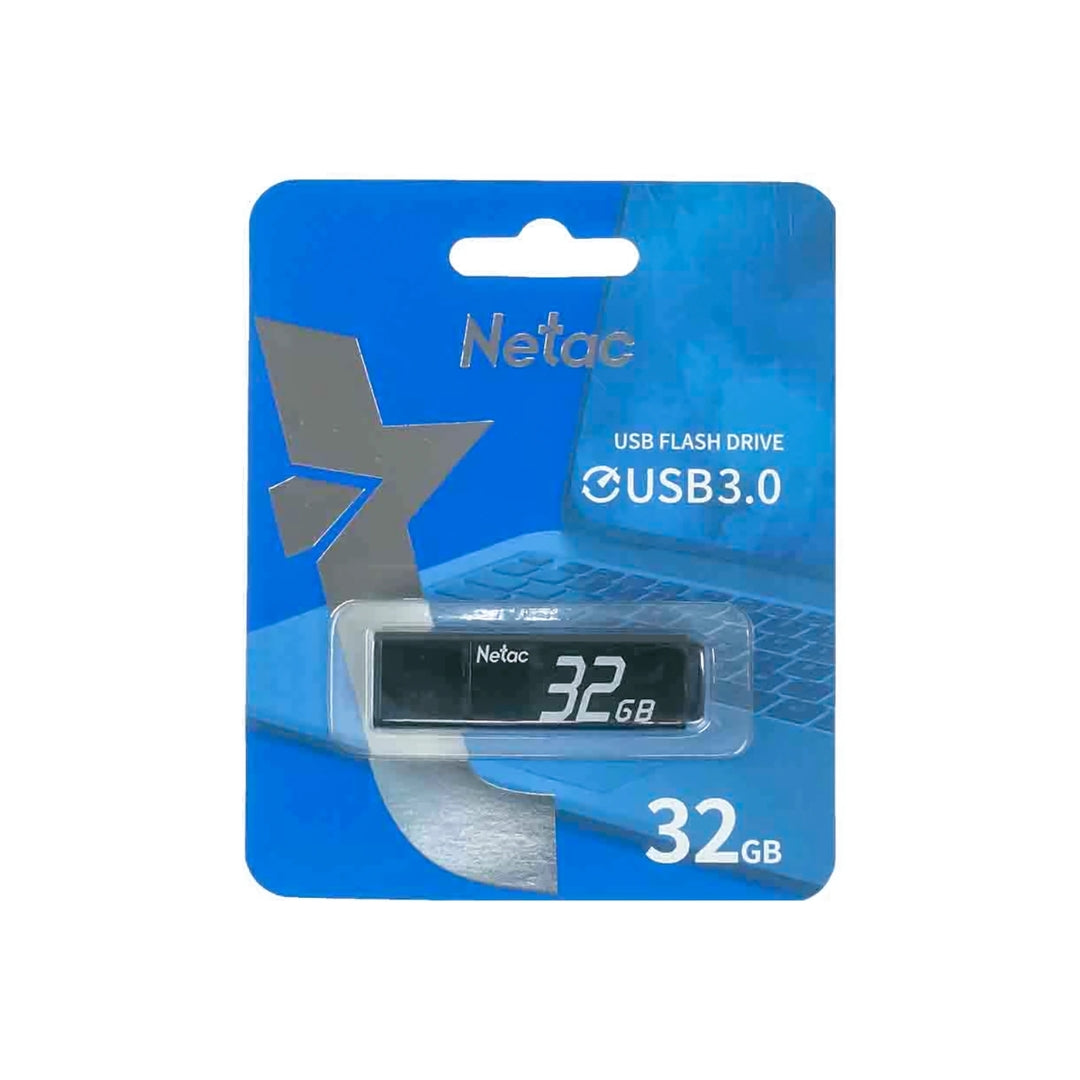 Memoria Flash Netac 32GB USB 3.0 Cuerpo de Aluminio Resistente a Caidas color Negro NT03U351N-032G-30BK