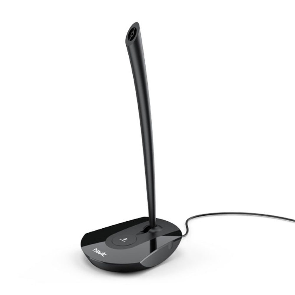 Microfono Havit de Sobre Mesa Frecuencia 20Hz a 20KHz Omnidireccional Conexion Jack 3.5mm Cable de 1.4 Metros H208D