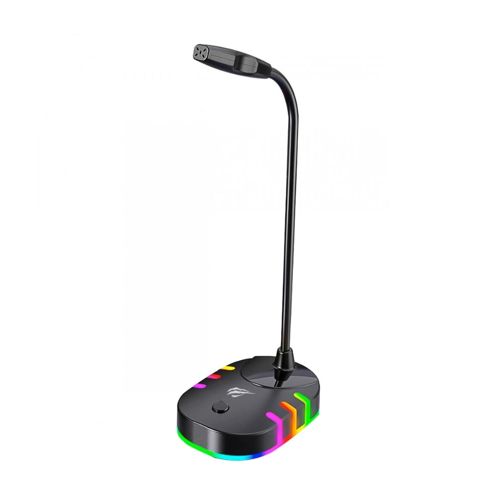 Microfono Havit Gamer de Sobre Mesa RGB Omnidireccional Adecuado para Youtube Facetime Juegos Plug and Play GK58B (USB)