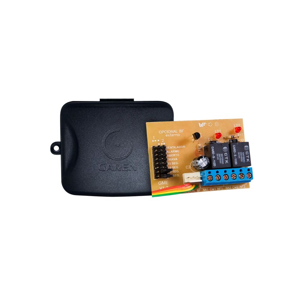 Modulo Garen de 8 Funciones con Caja para Seleccionar y Programar Accesorios, Luz de Garage y Cerradura 3 Seg A01755
