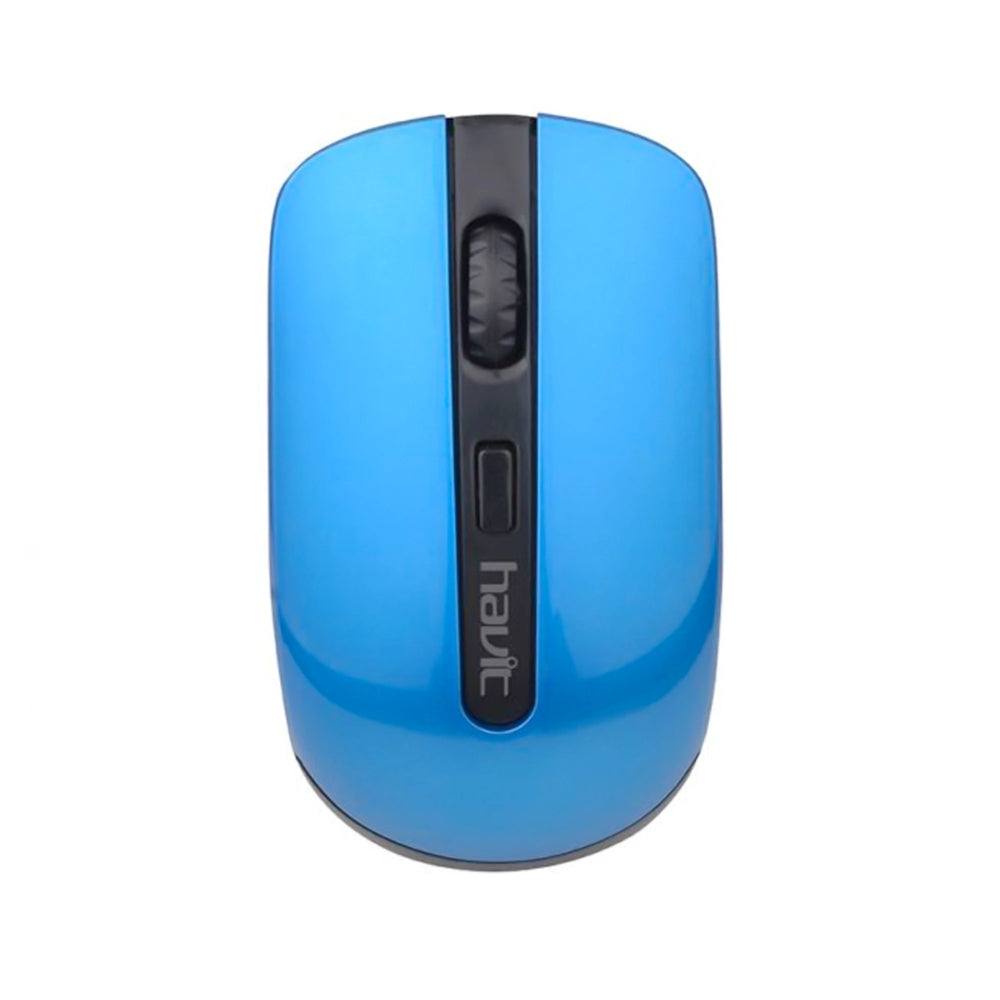 Mouse Havit Inalambrico Resolucion hasta 1600 DPI de 4 Teclas color Negro con Azul HV-MS989GT-B/BLUE