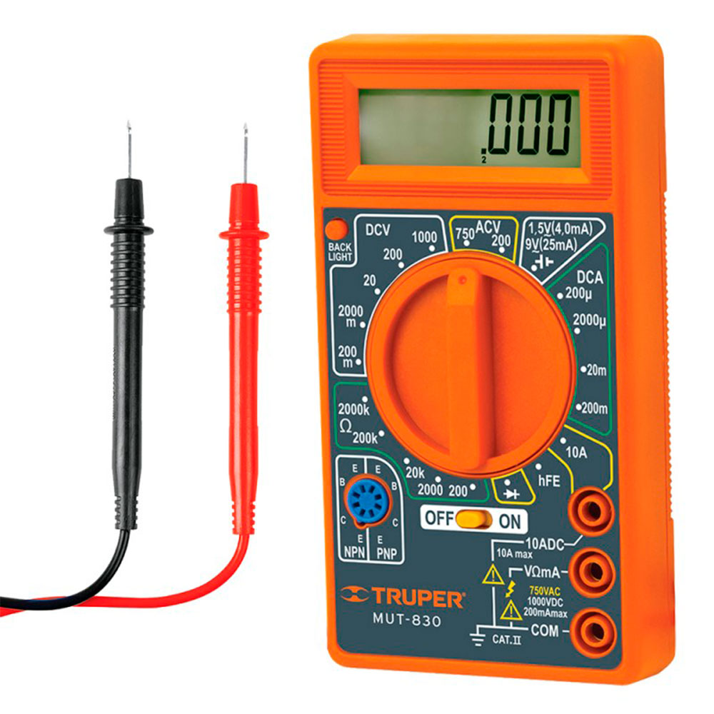 Multimetro Digital Casero Truper 200V–750V 10400