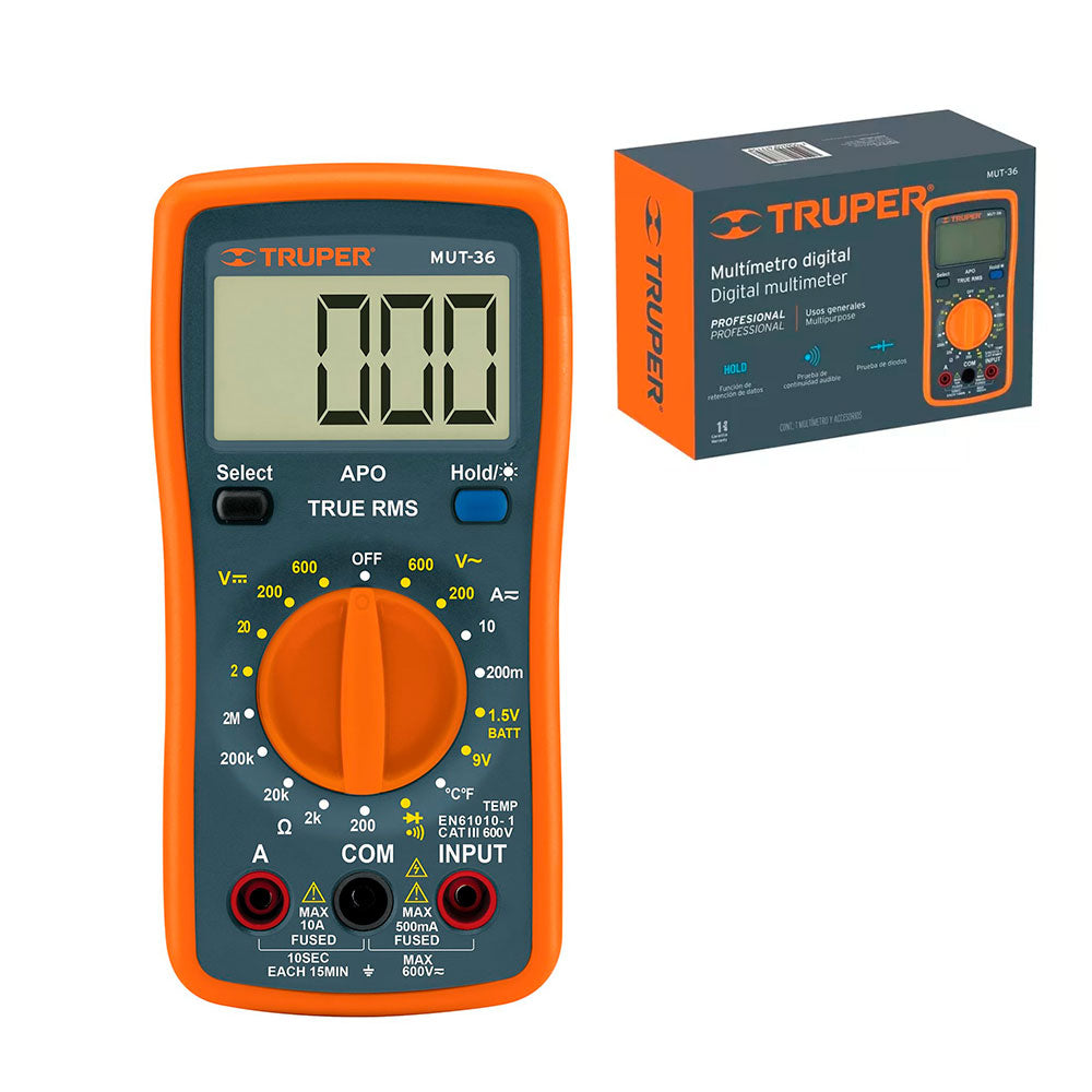 Multímetro Digital Profesional Truper 200 Ohms - 2 M Ohms