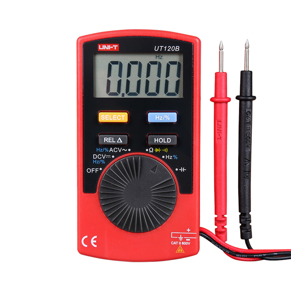 Multimetro Digital Uni-t de Bolsillo Voltaje Resistencia Capacitancia Frecuencia Diodo UT120B