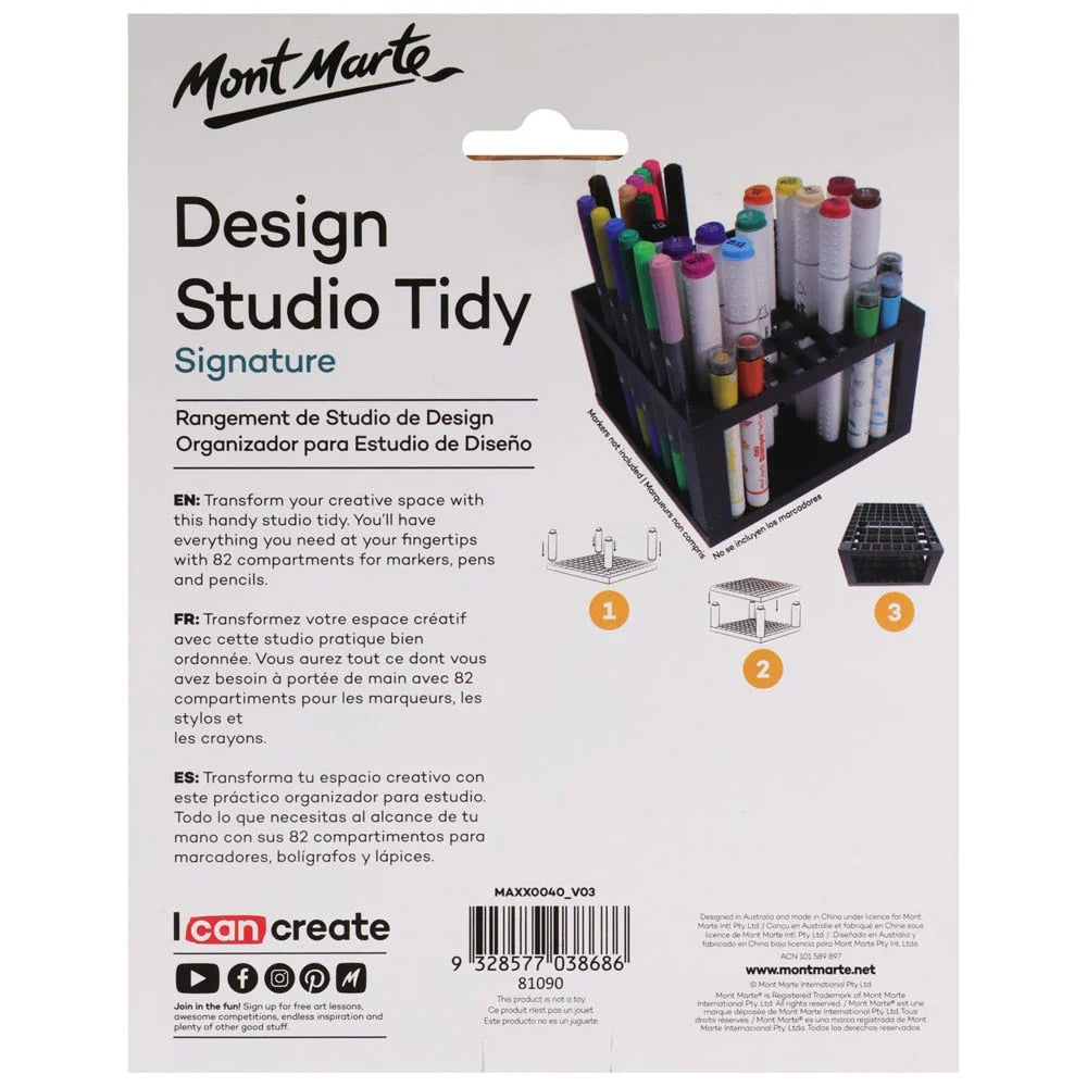 Organizador de Estudio MontMarte Signature de 82 Espacios 64 Normales y 18 Grandes Facil de Montar y Lavable MAXX0040