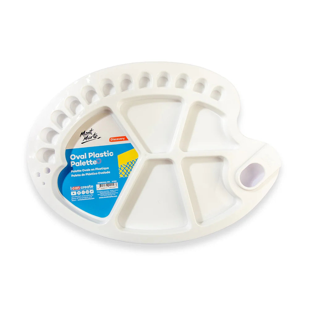 Paleta MontMarte Discovery Oval Plastica 34x25cm color Blanco MCG0008