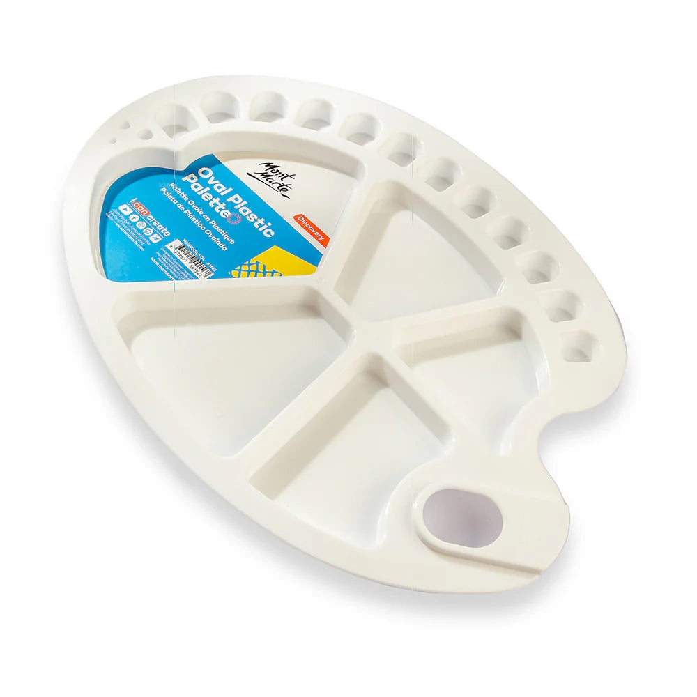 Paleta MontMarte Discovery Oval Plastica 34x25cm color Blanco MCG0008