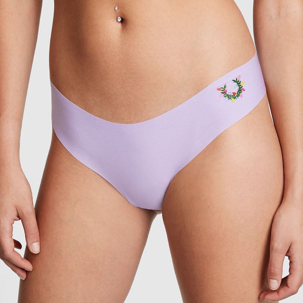 Panti Victorias Secret Colaless Invisible Grafico de Emblema Festivo en Lila Pastel 11199180 5YX6