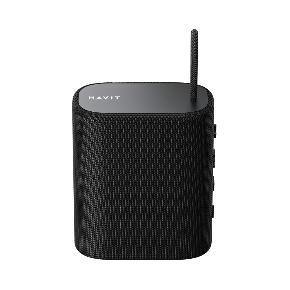 Parlante Havit Bluetooth portatil 5 Watts Bateria hasta 6 Horas Funcion BT 5.3 AUX TWS Manos Libres Puerto de Carga USB-C color Negro SK801BT-BK