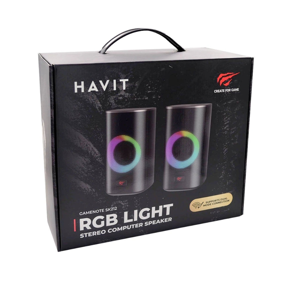 Parlante Havit Gamer RGB USB 2.0 BT 5.0 Alcance 10 Metros Conexion USB y 3.5mm SK212-BO
