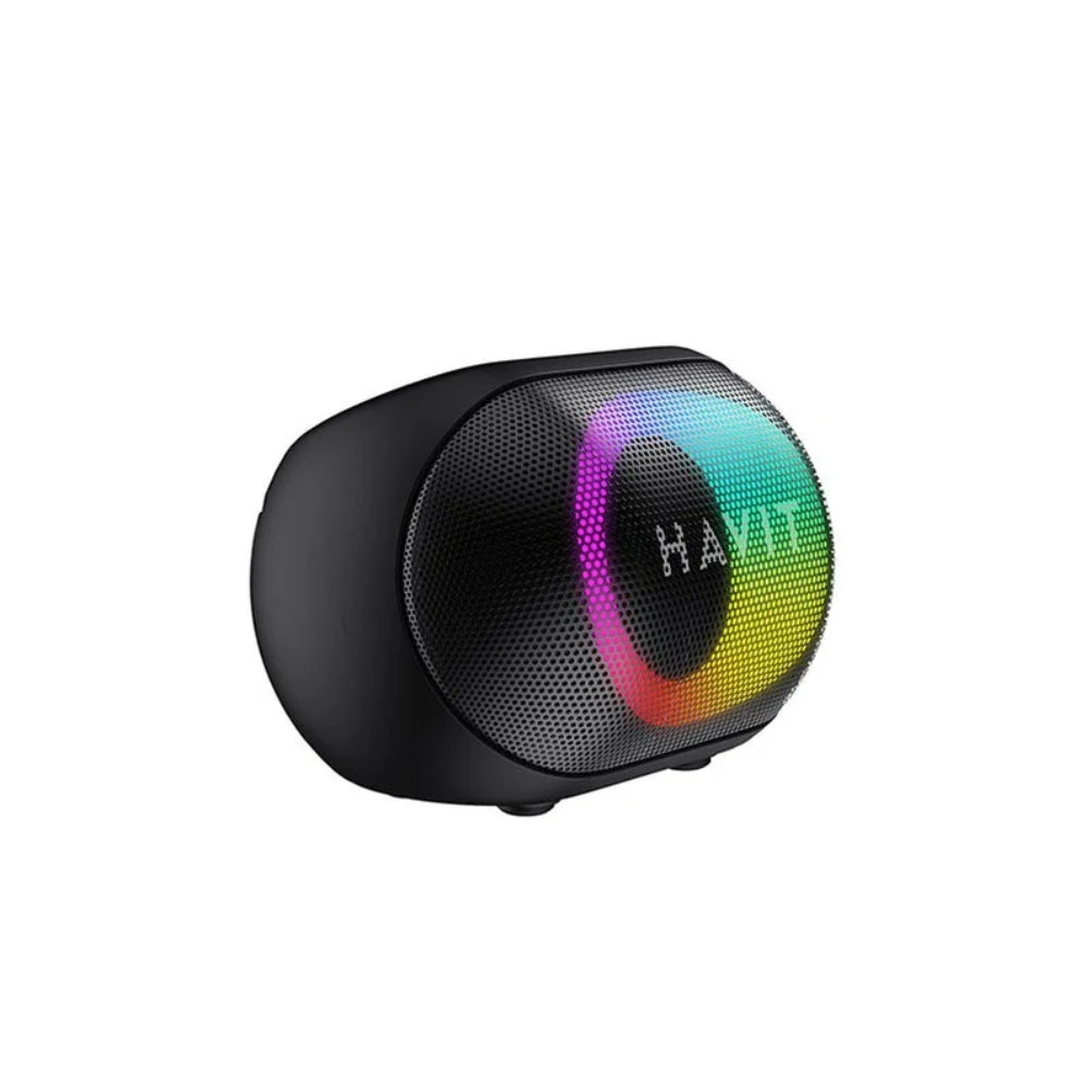 Parlante Havit Impermeable RGB Bateria hasta 11 Horas Sonido Estereo Bluetooth 5.3 Funcion USB Micro SD Aux FM SK885BT-BLACK