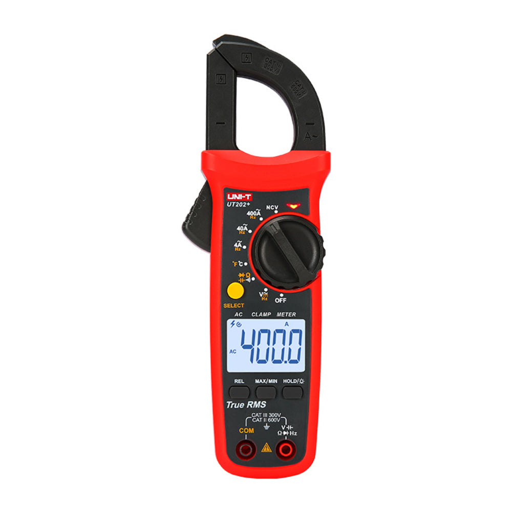 Pinza Amperimetrica Uni-t Digital Voltaje DC AC Corriente Frecuencia Resistencia Temperatura UT202+