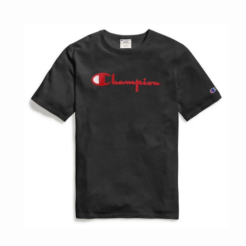 Polera Champion Heritage Direct Flock Script Talla M
