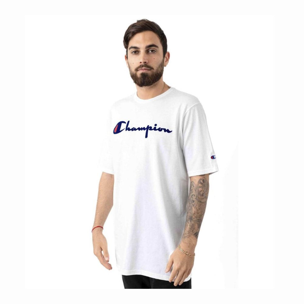 Polera Champion Heritage Direct Flock Script