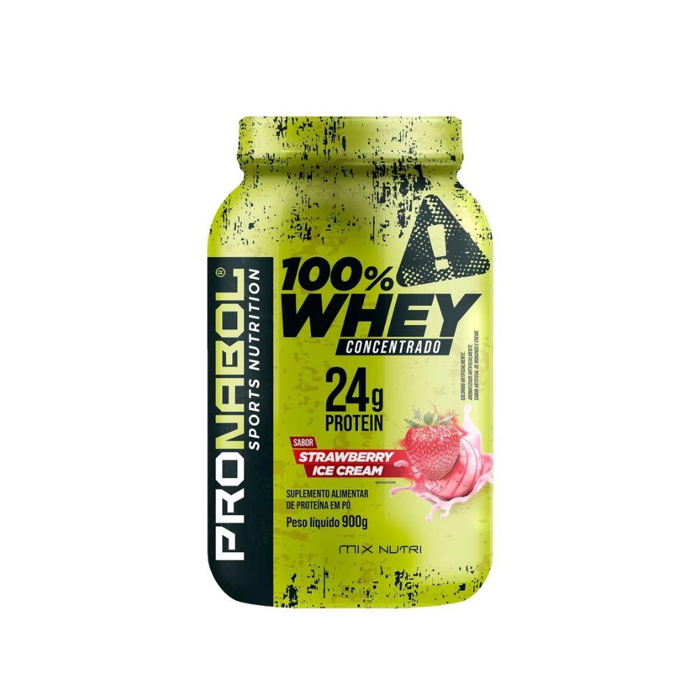 Proteína Whey 100% Concentrado Pote Mix Nutri Pronabol 900g